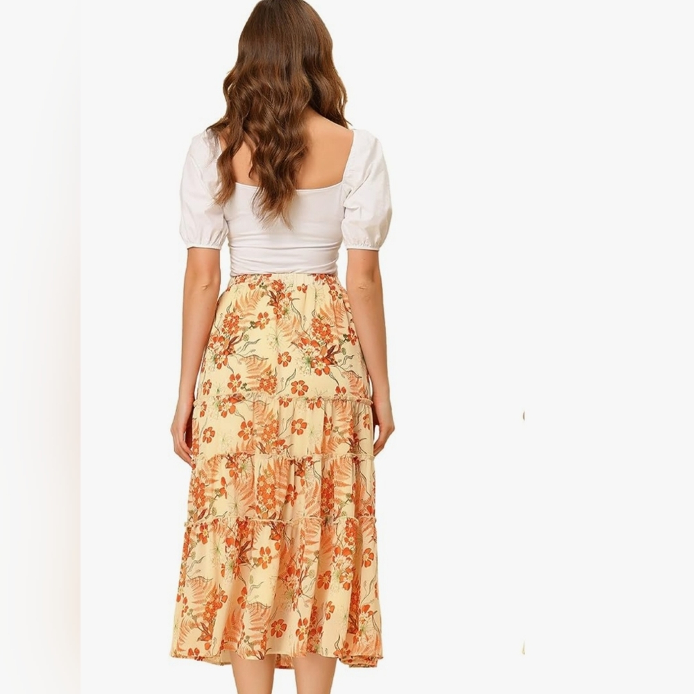 Allegra K Bohemian Floral Skirt Size Small ☆NWT☆ - Picture 2 of 6
